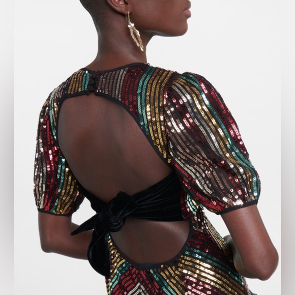 RIXO NEW Daisy Sequin Midi Dress Size US 12 - Picture 8 of 16